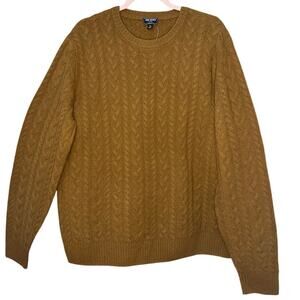 Todd Snyder Lambswool Cable Crew Sweater Glazed Pecan Men’s Size XL
